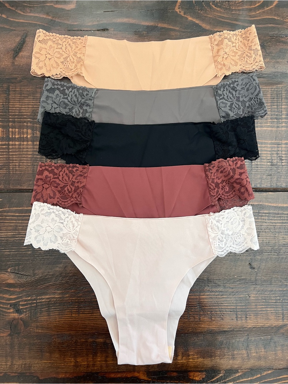 Everyday Lace-Side Seamless Bikini Panty 5-Pack - Multi Color